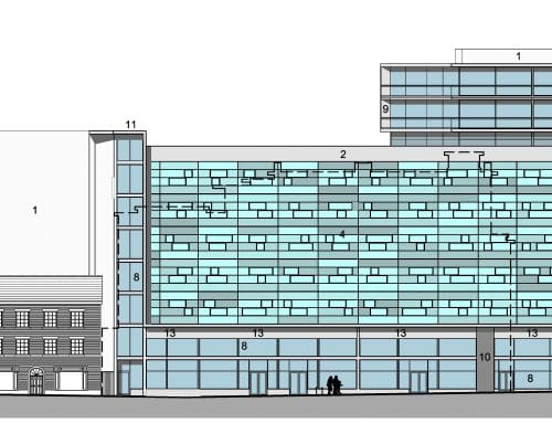 135 bedroom hotel, restaurant, bar, shops and apartments